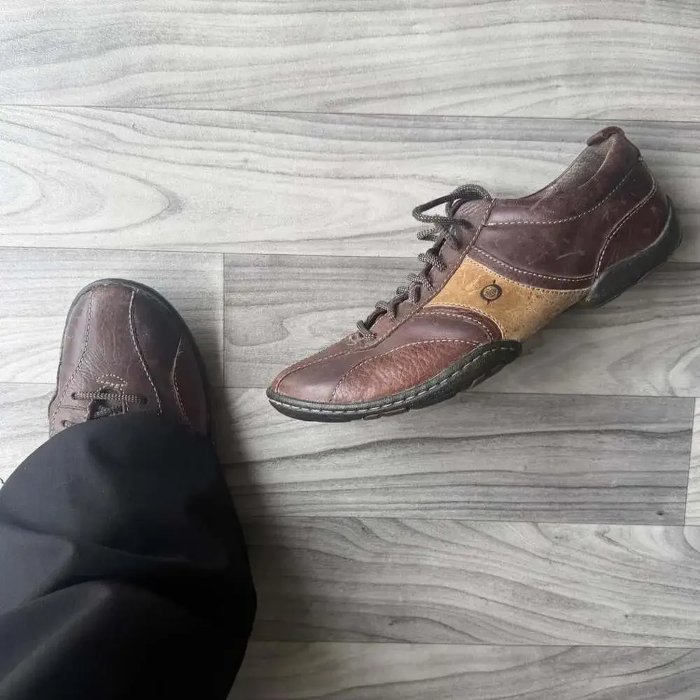 Born Vintage Y2K Brown Leather Lace-Up Shoes H00423